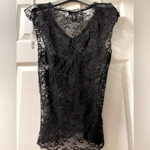 Express lace blouse black-Large